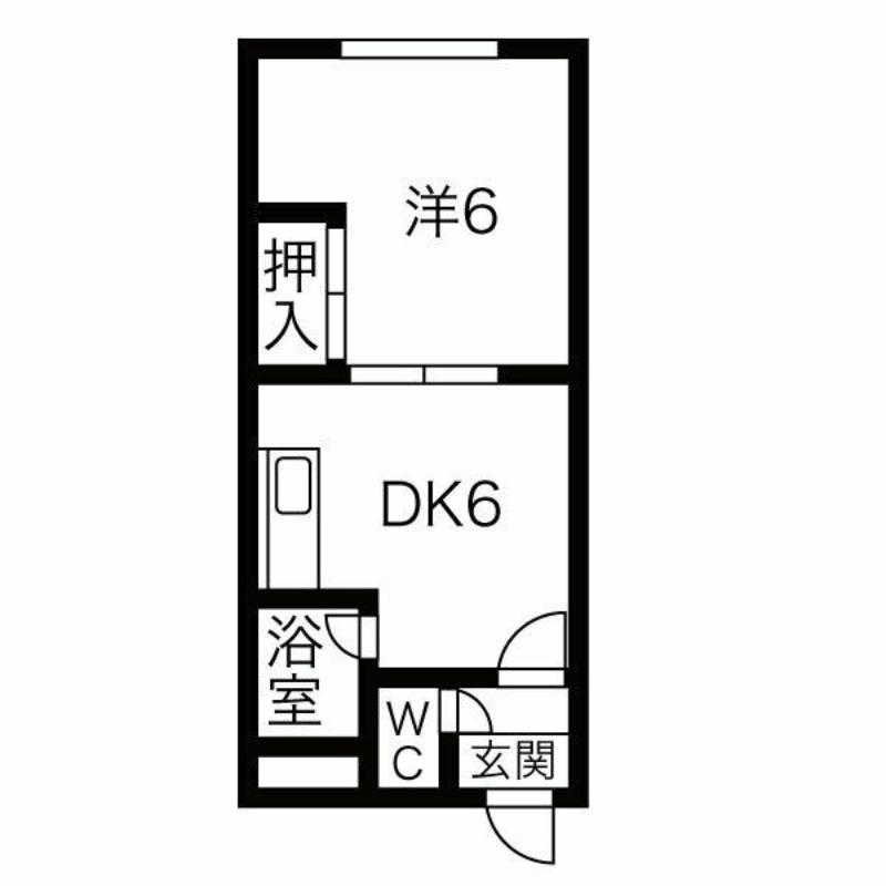 アルティミス澄川(1DK/2階)の間取り写真