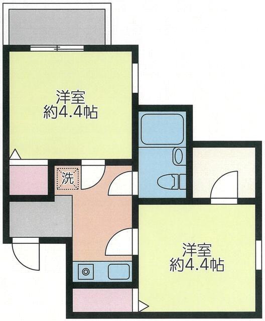 アスタック弐番館(2K/2階)の間取り写真