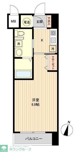 アントラ立町(1K/4階)の間取り写真