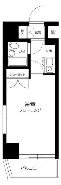 ステージファースト武蔵小山(1K/7階)の間取り写真