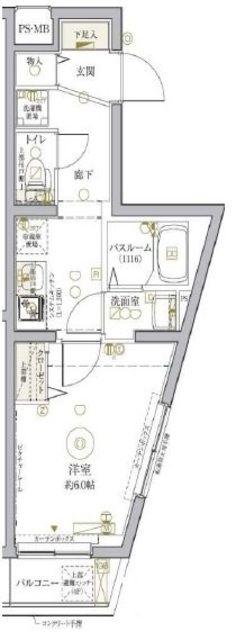 CREVISTA赤羽(1K/3階)の間取り写真