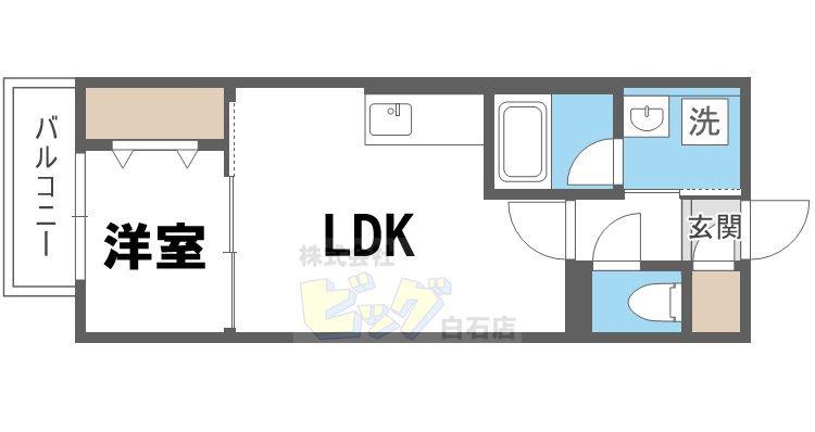 S-RESIDENCE南郷CLARITY(1DK/3階)の間取り写真
