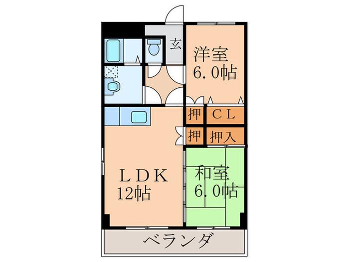 エスポワール(2LDK/3階)の間取り写真