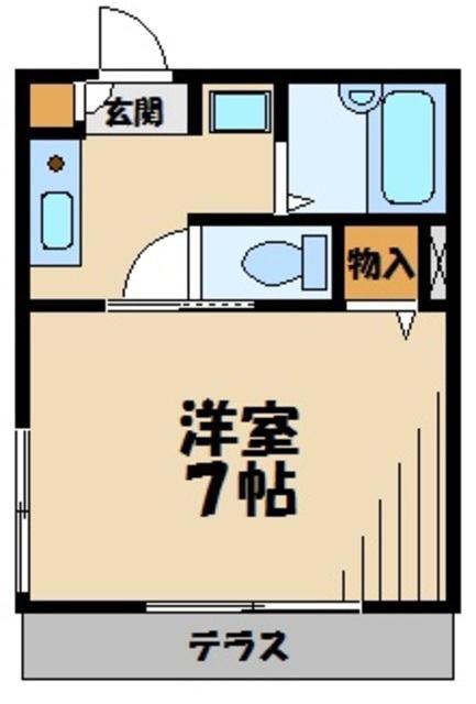 ドミール(1K/1階)の間取り写真