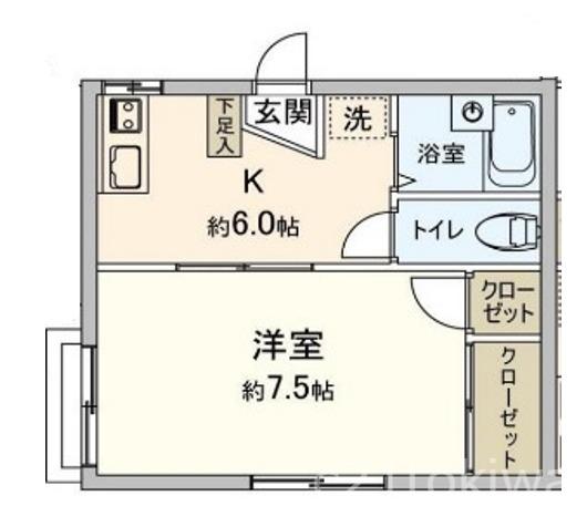 茜レジデンスV(1K/2階)の間取り写真