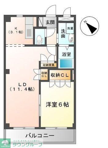 ファインパレス(1LDK/2階)の間取り写真