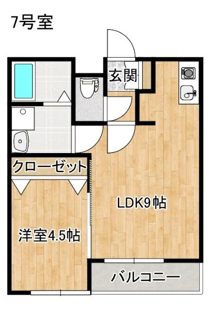ピオニー(1LDK/2階)の間取り写真