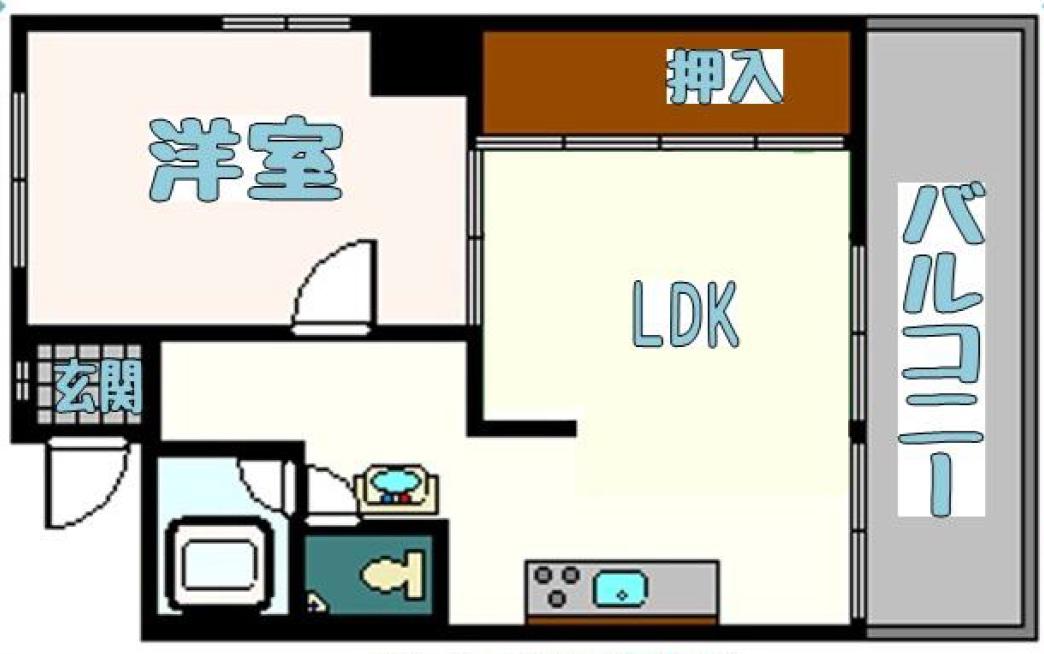 ヴィラ山坂太平(1LDK/4階)の間取り写真