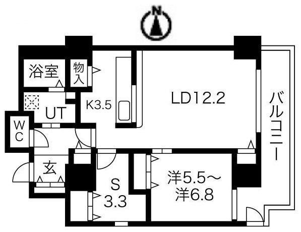 シティコート目黒2棟(1SLDK/3階)の間取り写真
