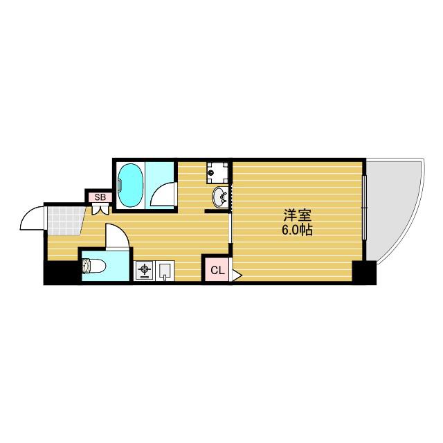 WILLDO新大阪S1(1K/4階)の間取り写真