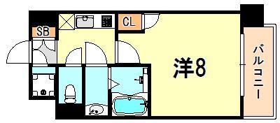アーバングリーン兵庫ステーションフロント(1K/3階)の間取り写真