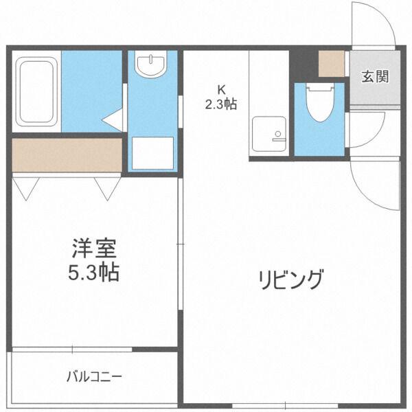 FIRST・LL(1LDK/3階)の間取り写真