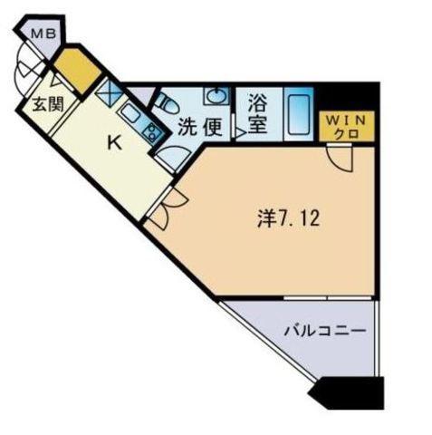 ダイナコート六本松Ⅴ(1K/7階)の間取り写真