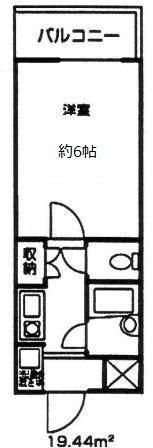 ドミール谷塚II(1K/3階)の間取り写真