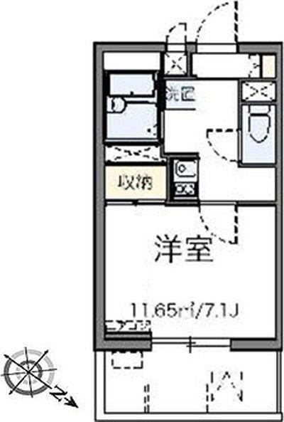 レオネクストル ヴァン ブルー(1K/7階)の間取り写真