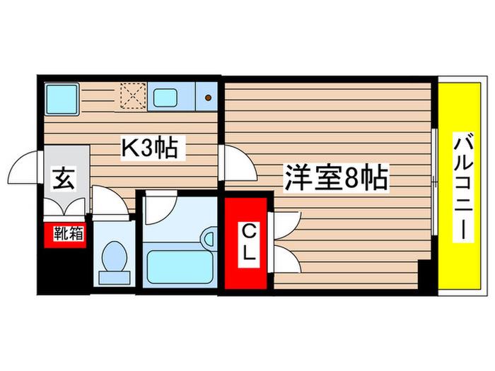 サンハイム広路(1K/2階)の間取り写真