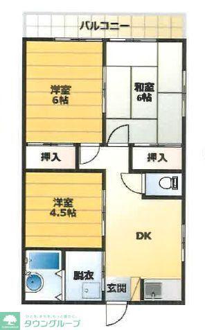 ハイネス福寿(3DK/2階)の間取り写真