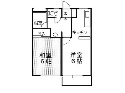 上高瀬ハイツ(1LDK/1階)の間取り写真