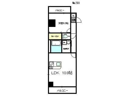 サクラーレ(1LDK/1階)の間取り写真