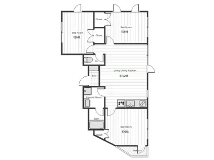 ハイムノブレス(3LDK/2階)の間取り写真