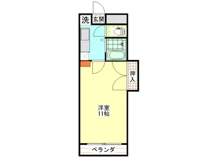 コーポレーション栄町(1K/2階)の間取り写真