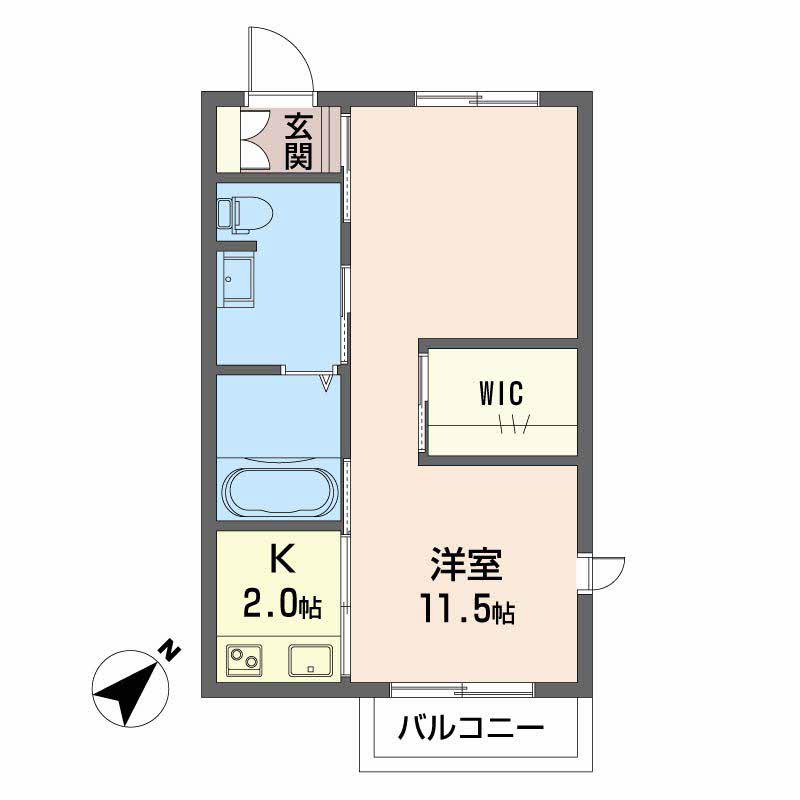 SHAMAISON AKARI(1K/2階)の間取り写真