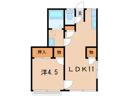 安藤アパート(1LDK/2階)の間取り写真
