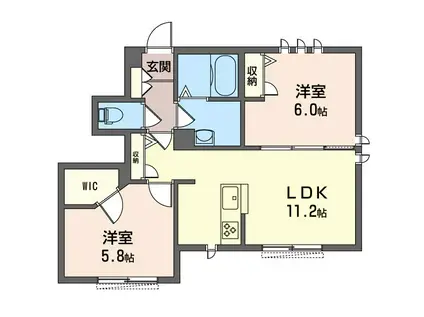 アヴニール(2LDK/1階)の間取り写真