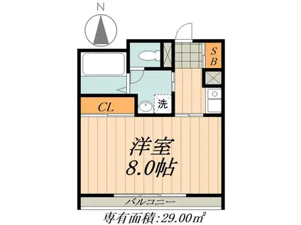 ブルーメ中柳(1K/3階)の間取り写真