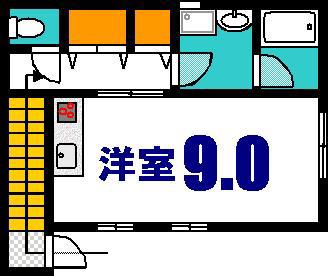 コーポ荒神(ワンルーム/2階)の間取り写真