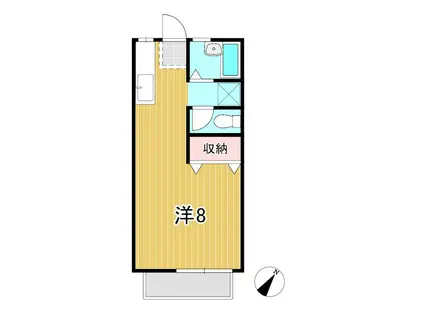 クレールタウンB(1K/1階)の間取り写真