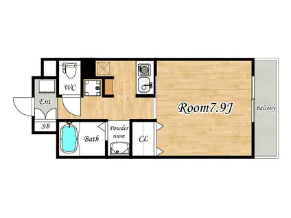 FRONTONE(1K/4階)の間取り写真