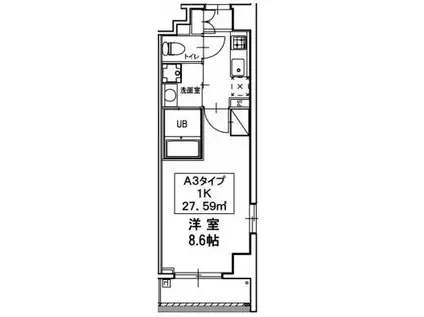 PRIERE(1K/2階)の間取り写真