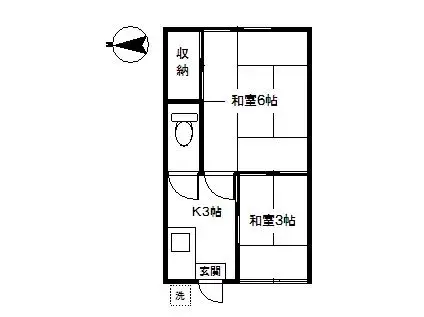 細田アパート(2K/2階)の間取り写真
