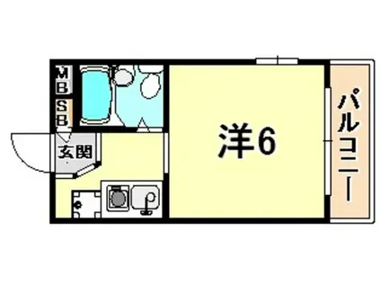 ダイドーメゾン六甲フジ(ワンルーム/4階)の間取り写真