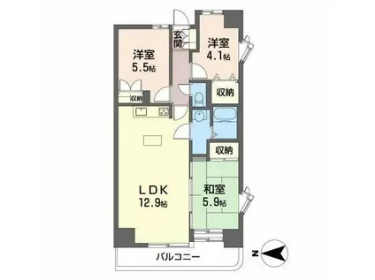 朝日プラザ十番丁(3LDK/8階)の間取り写真