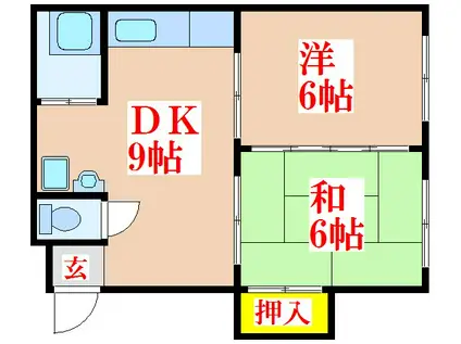 池田マンション (2DK/4階)の間取り写真