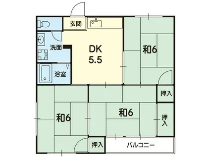 アステール清水(3DK/2階)の間取り写真