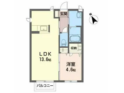 ライフステージ松園II(1LDK/2階)の間取り写真