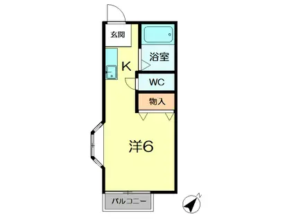 サンシティ(1K/2階)の間取り写真