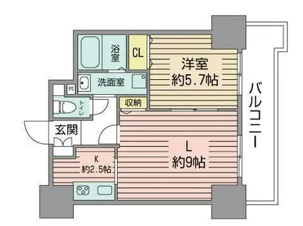 ティアラタワー中島倶楽部(1LDK/31階)の間取り写真