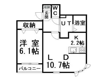 BRISE SEASON愛国東(1LDK/4階)の間取り写真