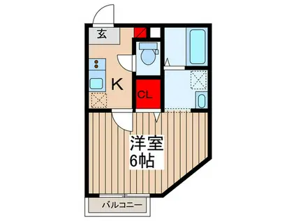 アクロ七里(1K/1階)の間取り写真