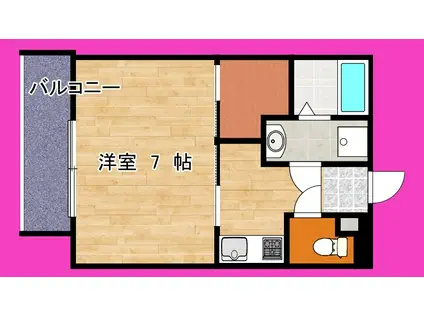 クロノス(1K/2階)の間取り写真