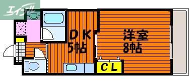 COCO学南町(1DK/1階)の間取り写真
