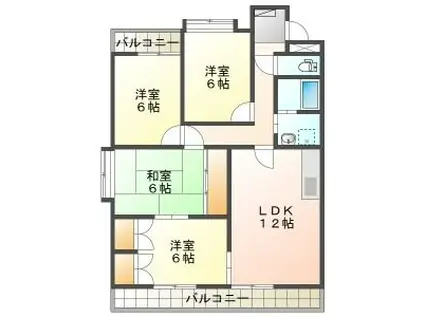 ホーム岩崎台(4LDK/3階)の間取り写真