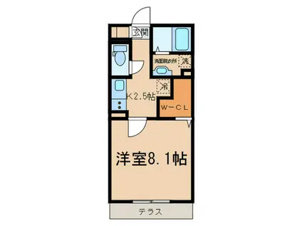 D-ROOMATAKA(1K/2階)の間取り写真