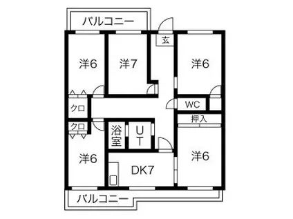 リバーサイド鎌倉(5LDK/6階)の間取り写真