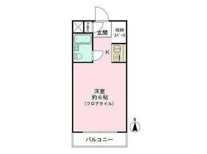 アルテハイム西新井(ワンルーム/1階)の間取り写真