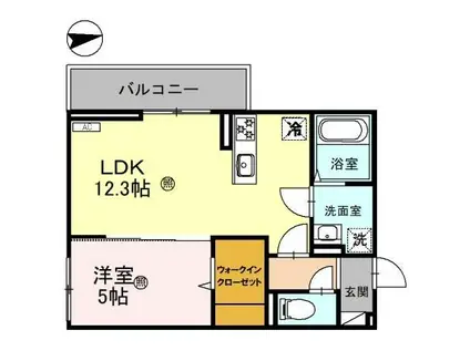 彦根市古沢町D-ROOM(1LDK/2階)の間取り写真